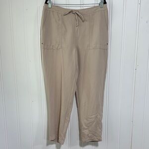Chico's tan pull on casual ankle pant Chicos size 2 US size 12
